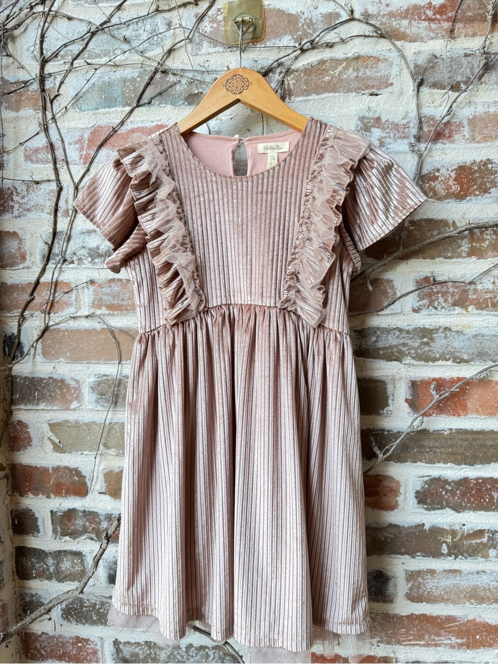Matilda Jane Just Imagine Kori Velvet Dress Rose Gold Size 10